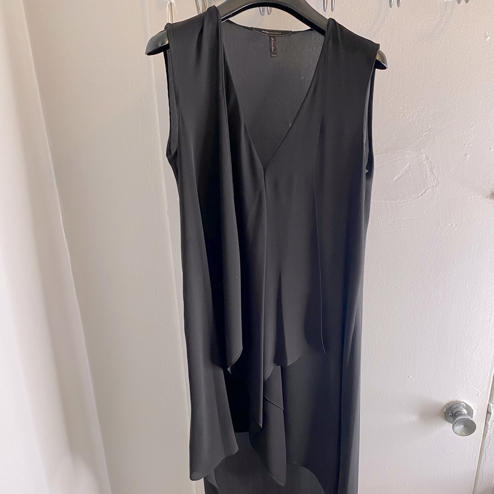 BCBGMAXAZRIA TARA CASCADE RUFFLE DRESS - Picture 2 of 15